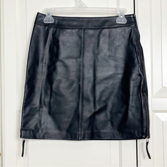 Danier Dresses & Skirts - Danier | Super Soft Black Leather Mini Skirt with Side  Zips Size 4